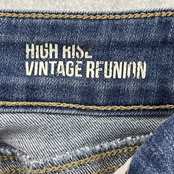 Rewash Jeans Womens 1/25 Blue Distressed High Rise Button Fly Frayed Hem Denim - Picture 7 of 16